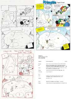 Miguel Fernández Martinez | Mickey Mouse D 2008-182 - "Flag on the Top" - Signed Original Inked Riddle One-Pager by Miguel Fernández with script+scribble - (2008) | Catawiki