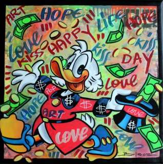 Gabriel Brisan | Happy Day Duck - Signed Original Acrylic on canvas by Brisan Gabriel - 50 x 50 cm (2023) | Catawiki