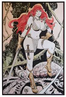 Frank Thorne Painting of ’’Red Sonja’’ Measuring 41’’ x 60’’ -- Done in 1976, Painting Hung in Thorne’s Home for 45 Years | Nate Sanders