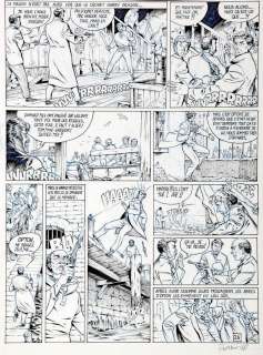 Roman (Olivier) - Harry Dickson, planche n°26 Ã  l‘encre de Chine, …