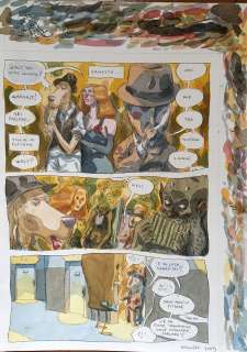 Marco Corona - Original page for L‘ombra di Walt. Cm. 26x36. Gouache. Signed. Mint