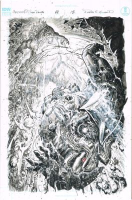 Freddie E. Williams II | Godzilla VS Power Rangers (Issue #1, page 18) 11×17 | Freddie E. Williams II