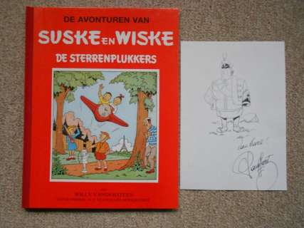 Willy Vandersteen - Zeer Fraai / Bijna Nieuwstaat | Suske en Wiske - De Baeke uitgave - De Sterrenplukkers - Groot formaat hardcover met linnen rug - nr. 61 van 100 ex. + Pentekening Paul Geerts - EO - (1993) | Catawiki