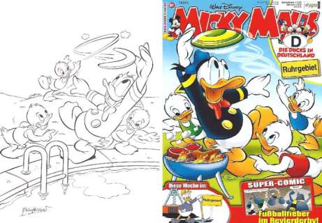 Ray Nicholson | Micky Maus GC MM2012-37 - Unique Original Inked Cover Drawing by Ray Nicholson - unpublished motif - (2012) | Catawiki