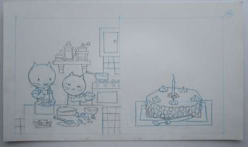 Ray Goossens (Studio) | Ray Goossens (Studio) - MUSTI - Originele pagina (potlood versie) (p.22) - Musti is jarig - (2003) | Catawiki