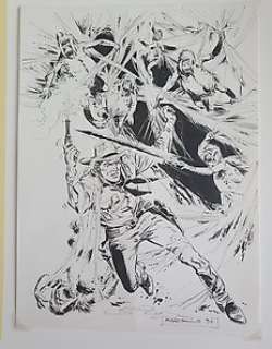 Marcello, Carlo Raffaele - Tex - C. R. Marcello - Illustrazione originale - Page volante - Exemplaire unique (1994)