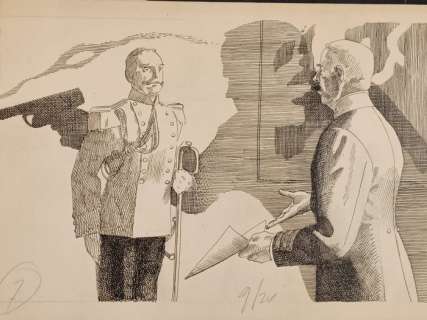 Karel Thole | Karel Thole - Illustrazione Originale "L’Ombra che Uccide" - Page volante - Exemplaire unique | Catawiki