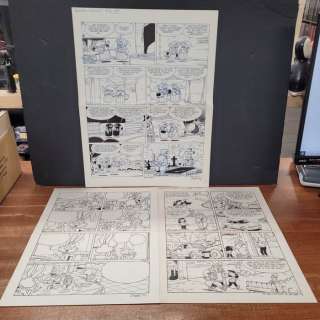 Didgé | Didgé - 3x Planche originale - Monsieur Edouard / Quicky / Les Microzathletes | Catawiki