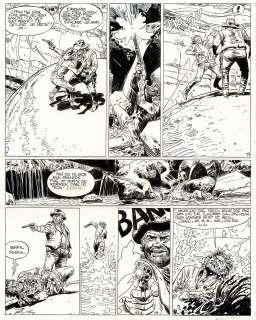Michel Rouge - Lot 545 - Comanche, Les Fauves, planche originale à l’encre de chine pour cet album paru en 1990 chez Dargaud.