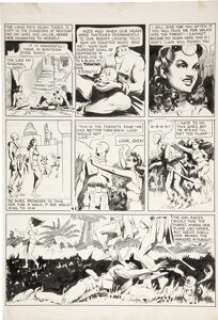 John Coleman Burroughs Unpublished Page Slated for The Funnies #57 John Carter of Mars page 3 Original Art (c. -