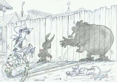 Bernat, Serrat | Bernat, Serrat - Original drawing - Tribute to Morris and Uderzo | Catawiki