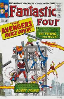 Dick Ayers and Stan Goldberg Fantastic Four #26 Cover Re-Creation Original Art (undated). Two Marvel mainstays -