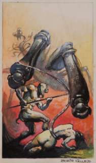 Boris Vallejo Of Men and Monsters Paperback Cover Preliminary Original Art (Ballantine, c. 1975). In William -