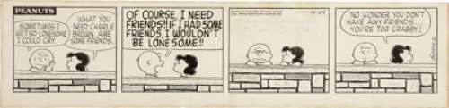 Charles Schulz Peanuts Daily Comic Strip Original Art dated 11-29-58 (United Feature Syndicate, 1958). Poor - | Heritage