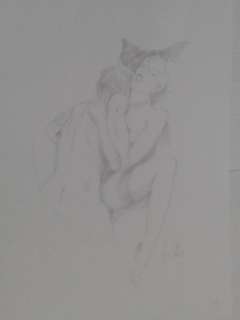 Leone Frollo | Leone Frollo - Pin Up Erotica orgasmo - Original illustration - firmata - Page volante - EO | Catawiki