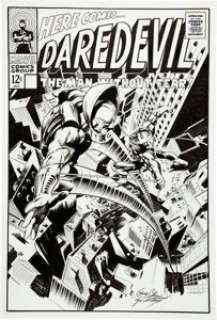 Gene Colan and Dave Gutierrez Daredevil vs. Stilt-Man Fantasy Cover Original Art (undated). "Gentleman" -