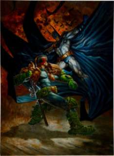 Greg Staples Batman vs. Judge Dredd Painting Original Art (2006). It‘s a real rumble as the Dark Knight takes on -