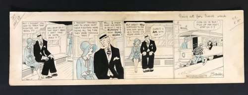 Branner, Martin - | Branner, Martin - Winny Winkle - zeer grote originele strook - Complete gag - Formaat: 58,7 x 18,4 cm. ! - (1930) | Catawiki