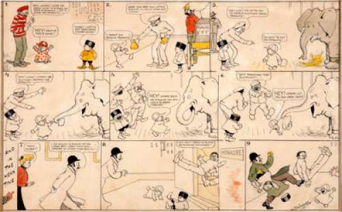 James Swinnerton Little Jimmy Sunday Comic Strip Original Art dated 5-19-07 (Hearst, 1907). As usual, Jimmy has -