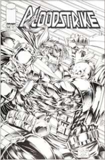 Karl Altstaetter and Jonathan Sibal Bloodstrike #14 Cover Original Art (Image, 1994). In this savage showdown, -