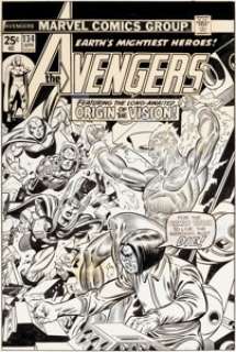 Gil Kane and Joe Sinnott (with John Romita Sr. Touch-Ups) The Avengers #134 Human Torch and Mad Thinker Cover -