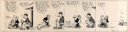 George Herriman Baron Bean Daily Comic Strip Original Art dated 12-28 (c. 1918). Three months before the Sunday -