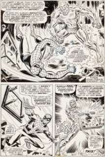 John Romita Sr., Paul Reinman, and Tony Mortellaro Amazing Spider-Man #132 Molten Man Page 17 Original Art -