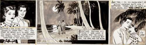 Roy Crane Buz Sawyer Daily Comic Strip Original Art dated 8-23-47 (King Features Syndicate, 1947). This super -