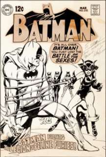 Neal Adams Batman #210 Catwoman Cover Original Art (DC, 1969). This cool cover has plenty of snappy appeal for -
