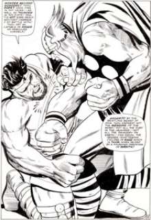 Jack Kirby and Vince Colletta Thor #126 Thor vs. Hercules Splash Page 9 Original Art (1966). No True Believer - | Heritage