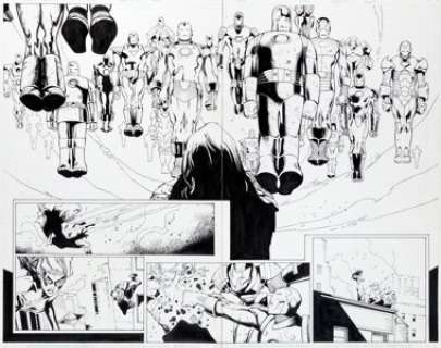 Olivier Coipel and John Livesay New Avengers Annual #1 Double Splash Pages 26-27 Original Art (Marvel, 2006). -