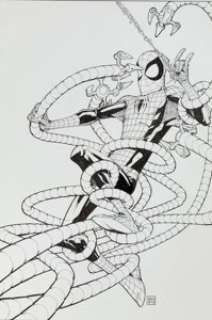 Patrick Scherberger Marvel Adventures Spider-Man #6 Cover Original Art (Marvel, 2010). Spidey is entangled in -