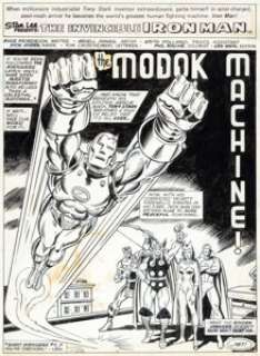 Arvell Jones, Keith Pollard, and Dick Ayers Iron Man #74 Splash Page 1 Original Art (Marvel, 1975). An -