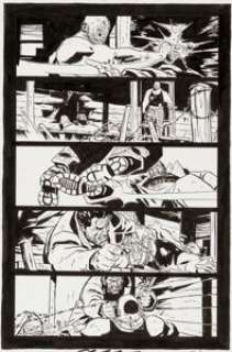 Goran Parlov Punisher V5#33 Page 13 Original Art (Marvel MAX, 2006). Frank Castle takes a lickin‘, but keeps on -