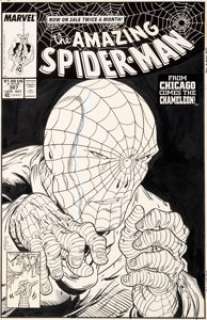Todd McFarlane Amazing Spider-Man #307 Cover Original Art (Marvel, 1988). The Chameleon’s recent exposure - | Heritage