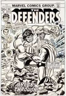 John Romita Sr. Defenders #10 Cover Thor vs Hulk Original Art and Cover Proof (Marvel, 1973). It’s the - | Heritage