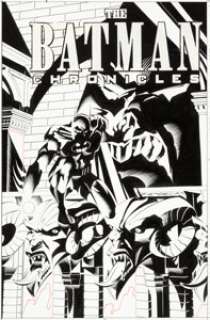 Brian Stelfreeze The Batman Chronicles #23 Cover Original Art (DC, 2001). Batman stakes out on top of a -