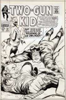 Ogden Whitney Two-Gun Kid #87 Cover Original Art (Marvel, 1967). The Kid tackles a sidewinder of a horse-thief -