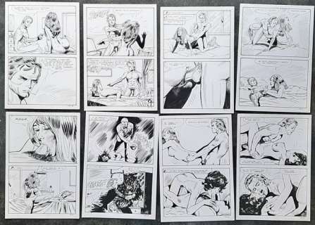 Inconnu | Lot de Planches - Atroce Beffa - x8 planches originales Elvifrance | Catawiki