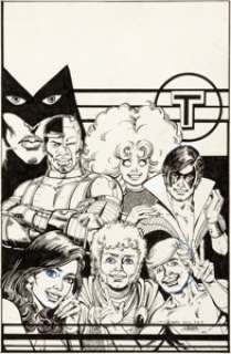 George Perez Amazing Heroes #50 Cover New Teen Titans Original Art (Fantagraphics, 1984). A great looking -