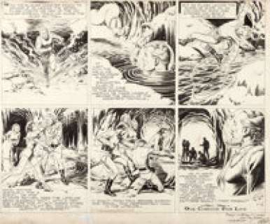 Alex Raymond Flash Gordon with Jungle Jim Topper Sunday Comic Strip Original Art dated 11-12-39 Group of 2 -
