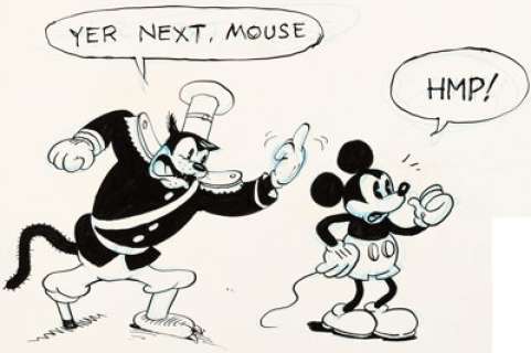Gary Hallgren - Mickey Mouse and Peg-Leg Pete Illustration Original Art (Hell Comics, 1971). The story of the -