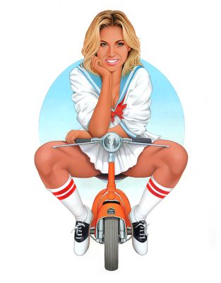 Dave Nestler - Sexy original acrylic pinup painting from Dave Nestler