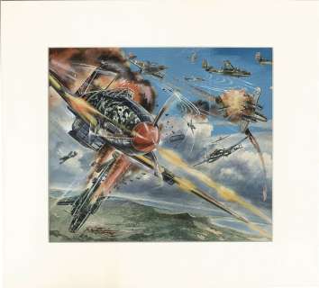 Shigeru Komatsuzaki Hand-Drawn Color Illustration "Sanshiki Sen Hien" Zero Fighter Note included