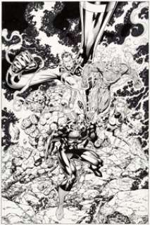 Jim Lee and Scott Williams Fantastic Four V2#4 Cover Original Art (Marvel, 1997).... | Heritage
