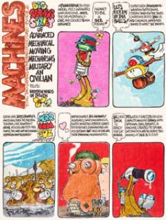 Vaughn Bodé - Cavalier June/July-1974 Complete 3-Page Story "Machines" Original Art (Cavalier, 1974).