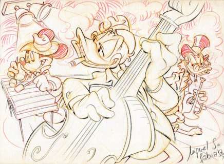 Miguel Sánchez Babiano | Donald Duck - Disney Jazz Fussion - Signed Original Drawing by Miguel Sánchez Babiano - (2023) | Catawiki