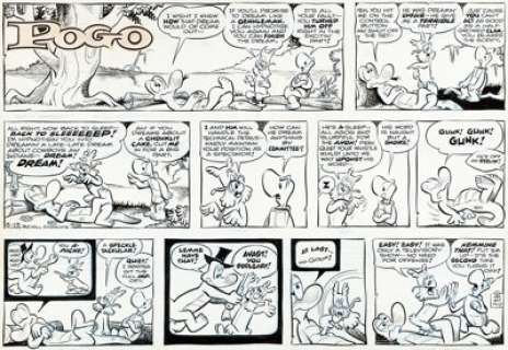 Walt Kelly Pogo Sunday Comic Strip Original Art dated 3-13-66 (Hall Syndicate, 1966).... | Heritage