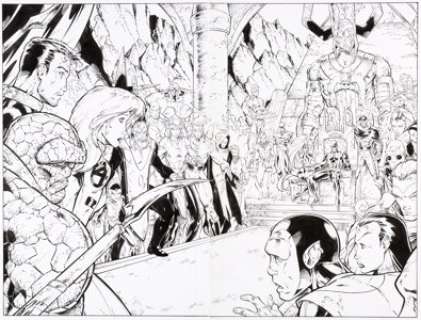  - Brett Booth and Tom McWeeney Fantastic Four #9 Double Splash Pages 7-8 Original Art (Marvel, 1997).... (Total: 2 Original Art)