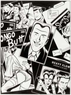  - Charles Burns Hard-Boiled Defective Stories Splash Page 1 Original Art (RAW Books & Pantheon Press, -